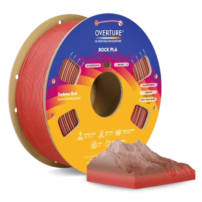 Overture PLA Rock Sedona Red - Photo by Overture