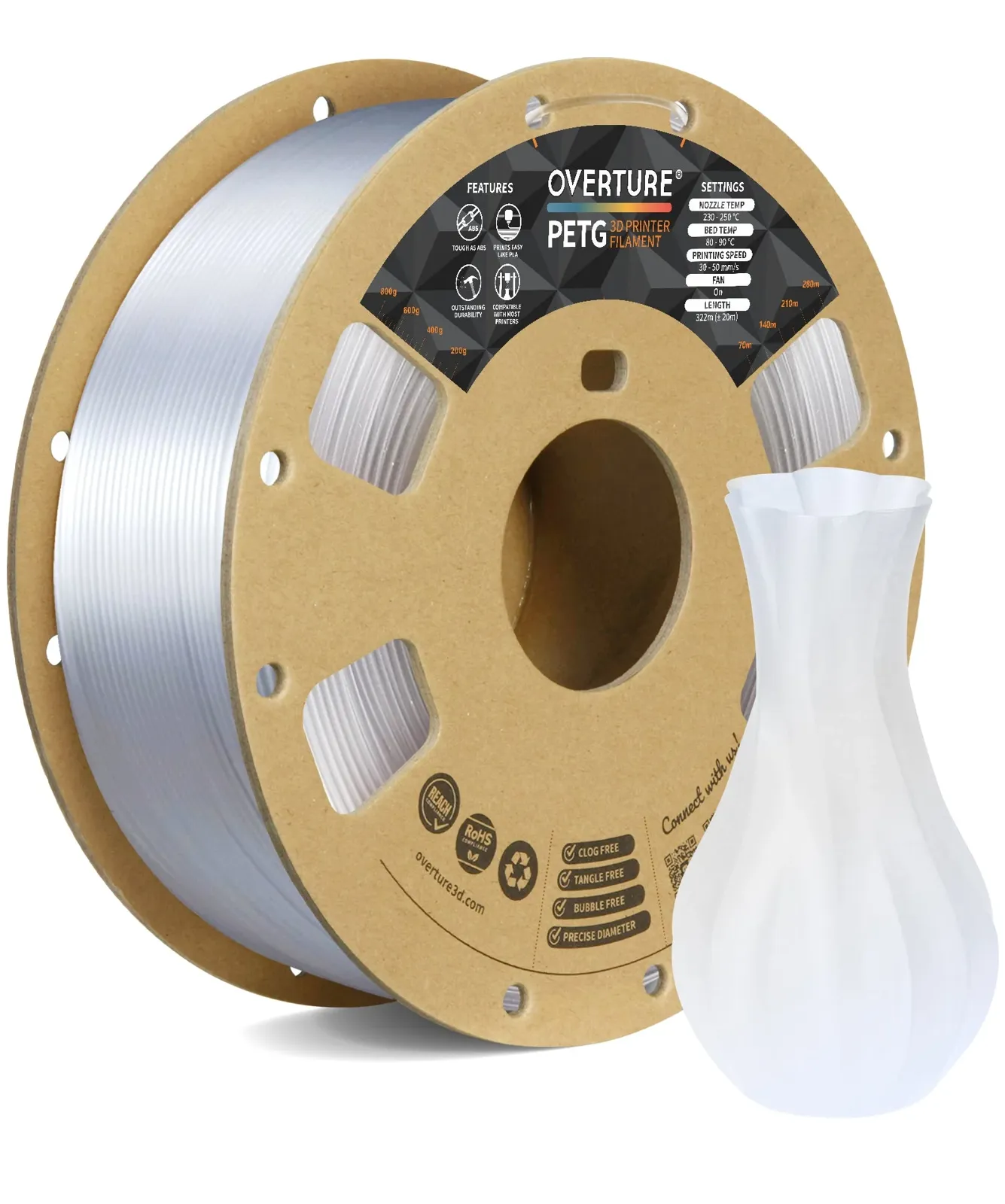 Overture PETG Standard Transparent - Photo by Overture