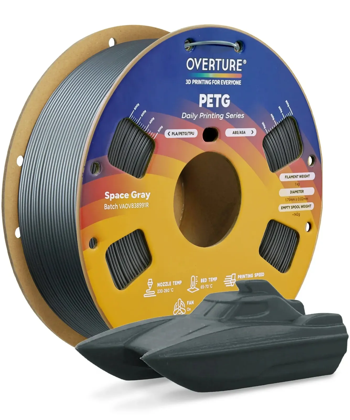 Overture PETG Standard Space Gray - Photo by Overture