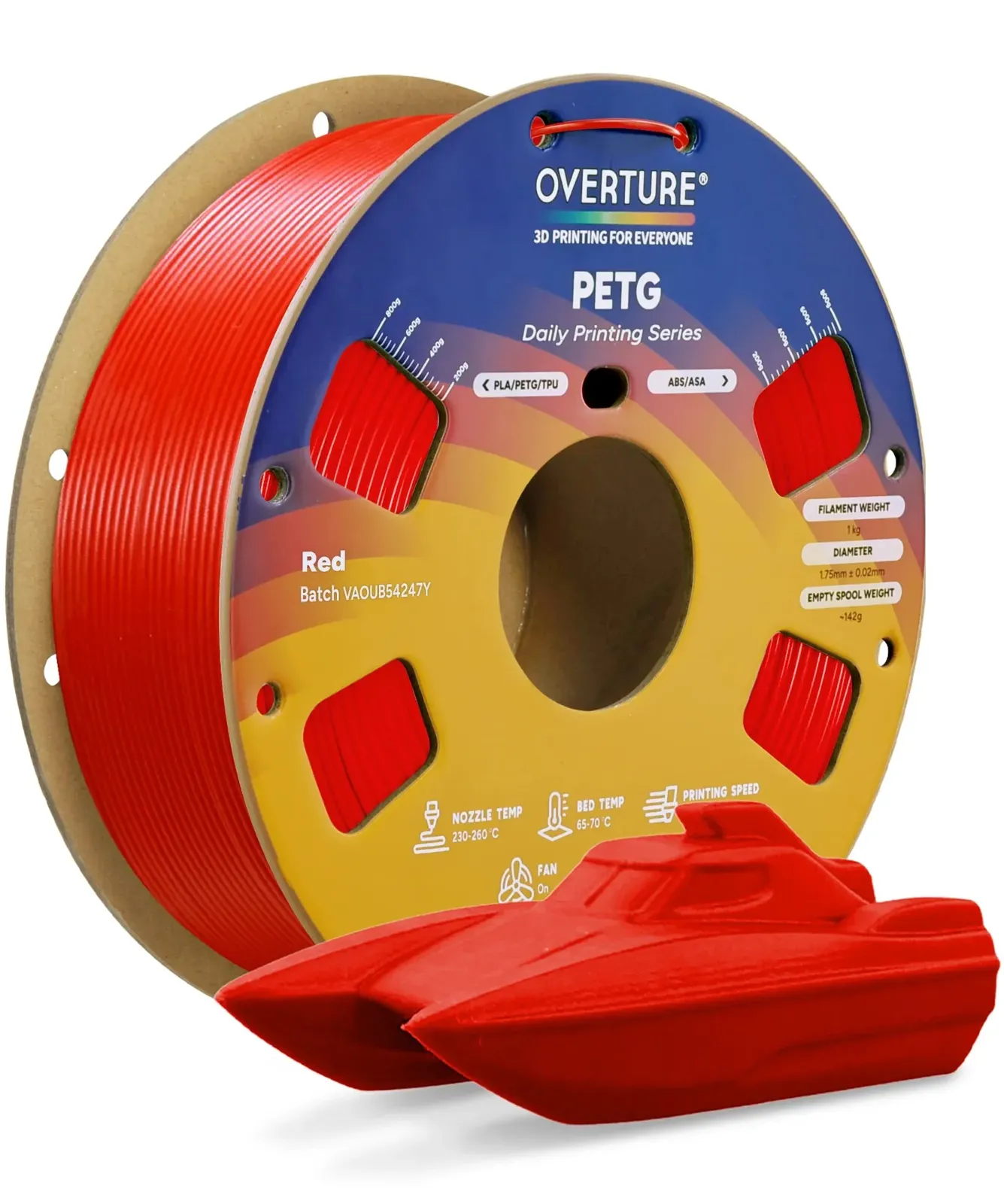 Overture PETG Standard Red - Photo by Overture