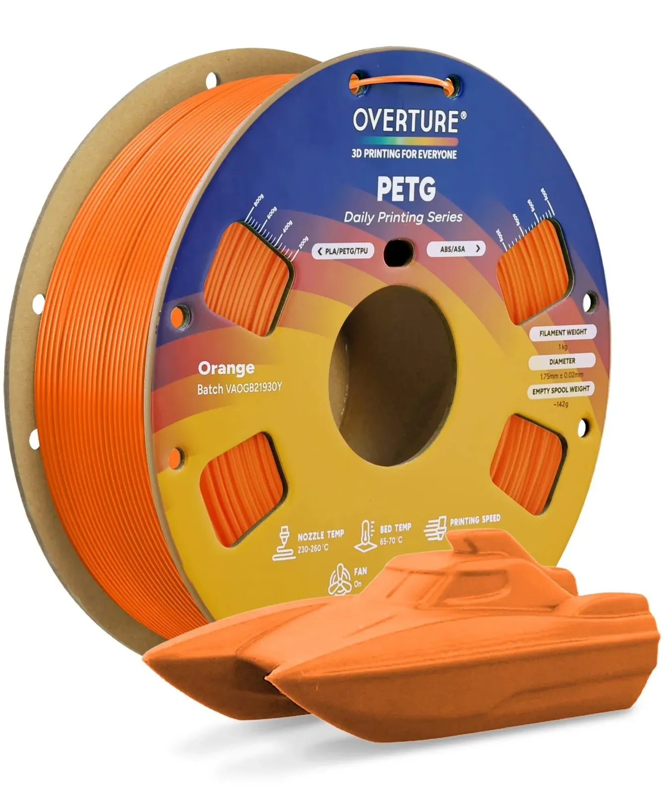 Overture PETG Standard Orange - Photo by Overture