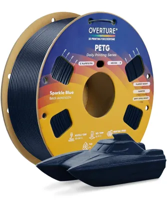 Overture PETG Standard Sparkle Blue - Photo by Overture