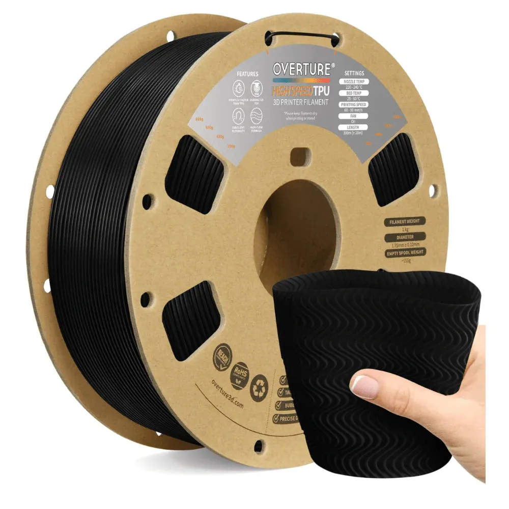Overture TPU High Speed TPU 95A Black - Photo by Overture