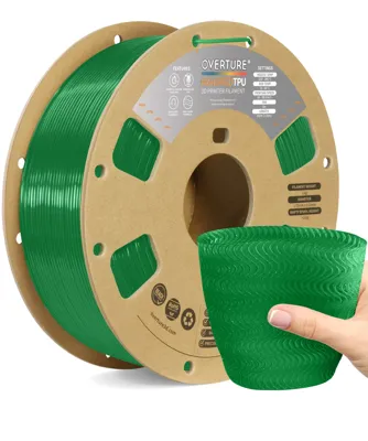 Overture TPU High Speed TPU 95A Translucent Green - Photo by Overture