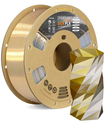 Overture PLA Silk Gold Silver - Photo by Overture