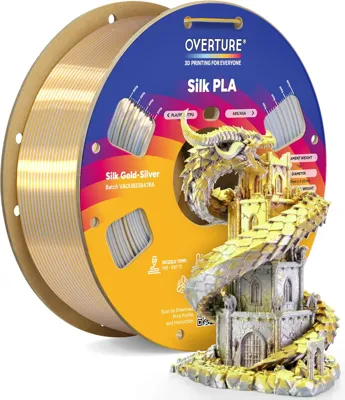 Overture PLA Silk Gold Silver - Photo by Overture