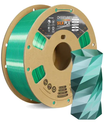 Overture PLA Silk Dual Green Silver - Photo by Overture