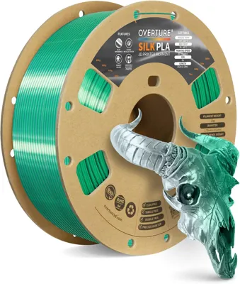 Overture PLA Silk Dual Green Silver - Photo by Overture