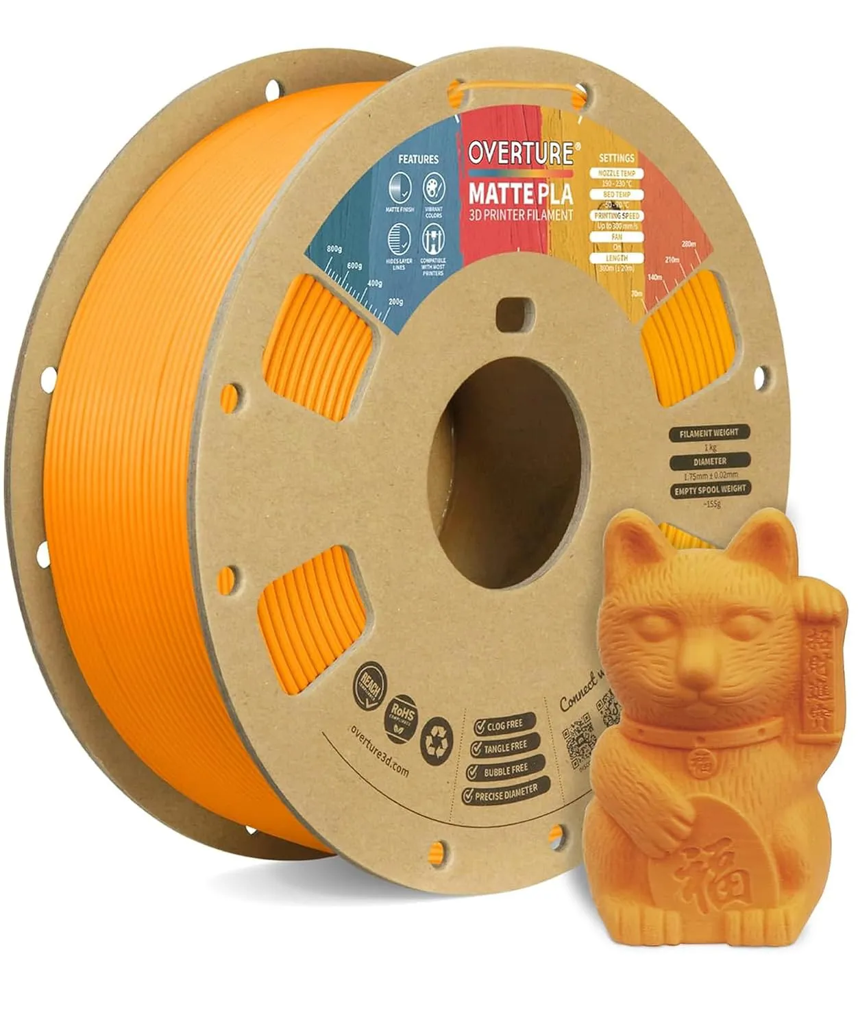 Overture PLA Matte Orange - Photo by Overture