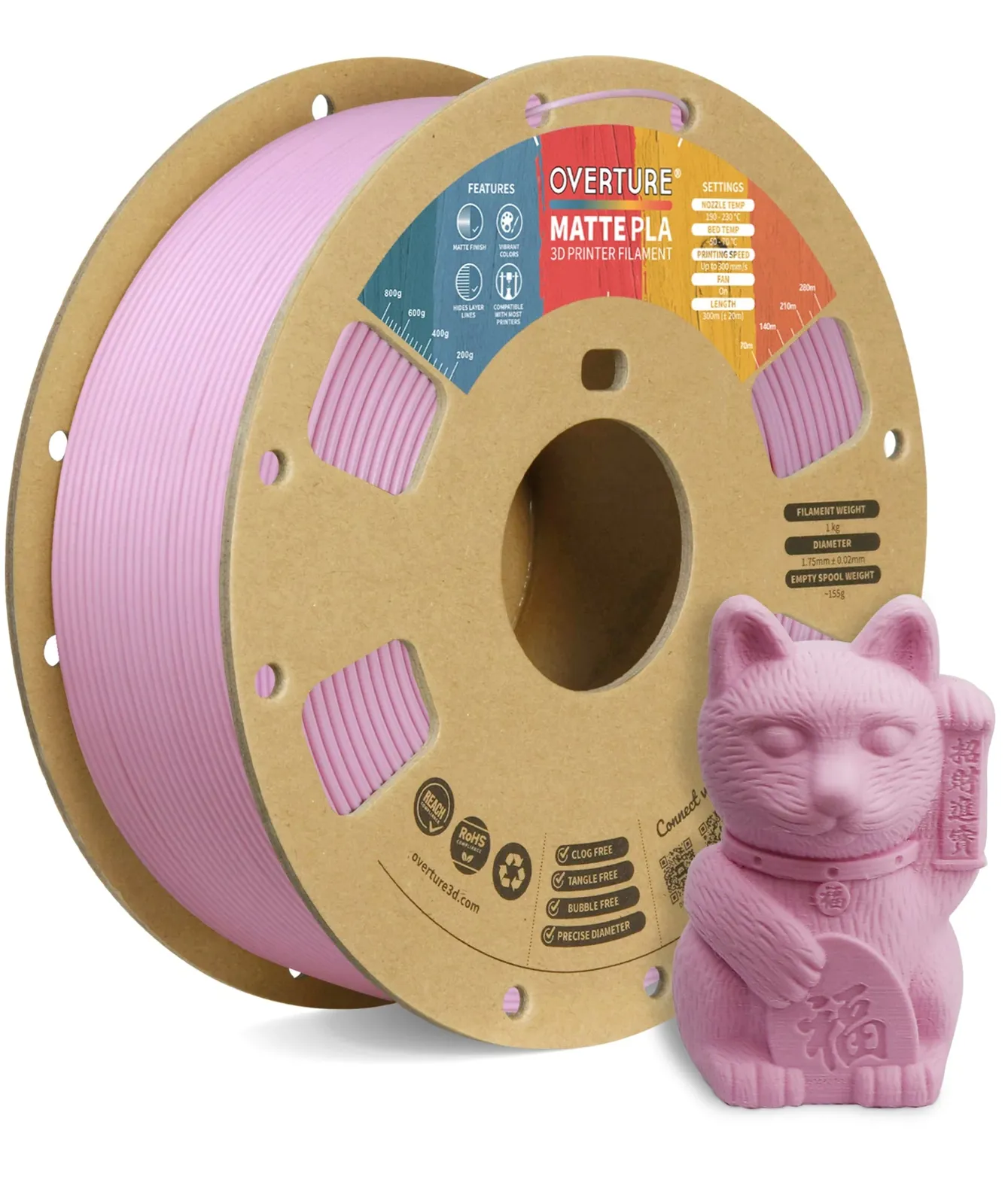 Overture PLA Matte Pink - Photo by Overture