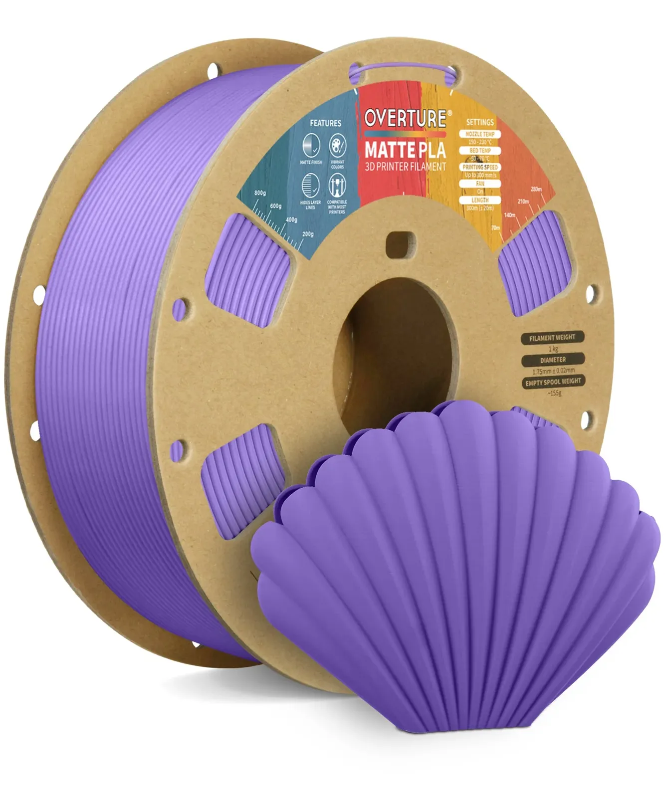 Overture PLA Matte Purple - Photo by Overture
