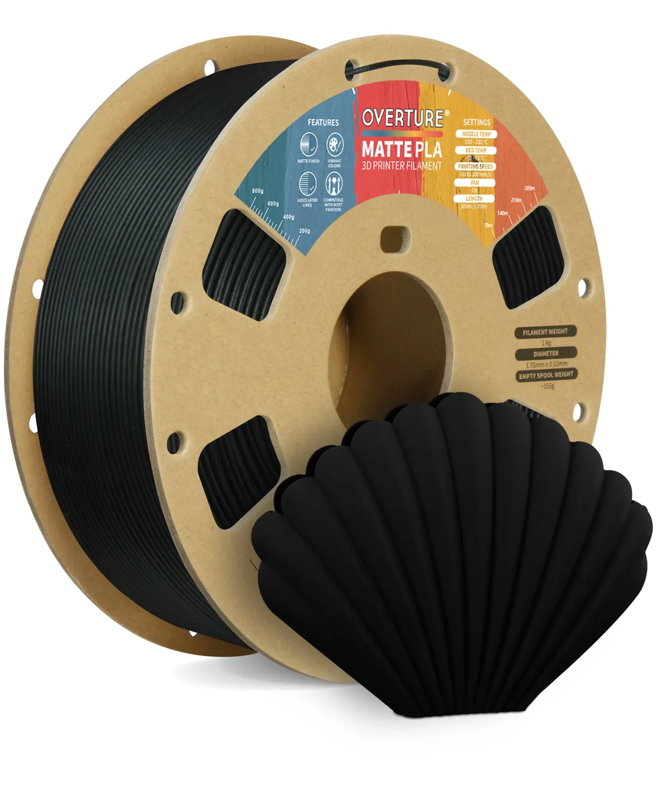 Overture PLA Matte Black - Photo by Overture