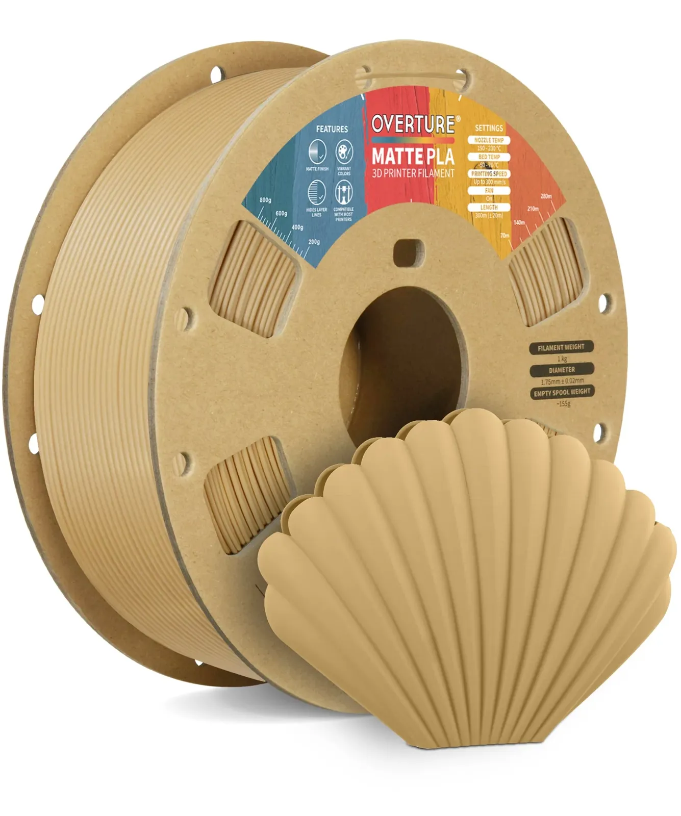 Overture PLA Matte Wood - Photo by Overture