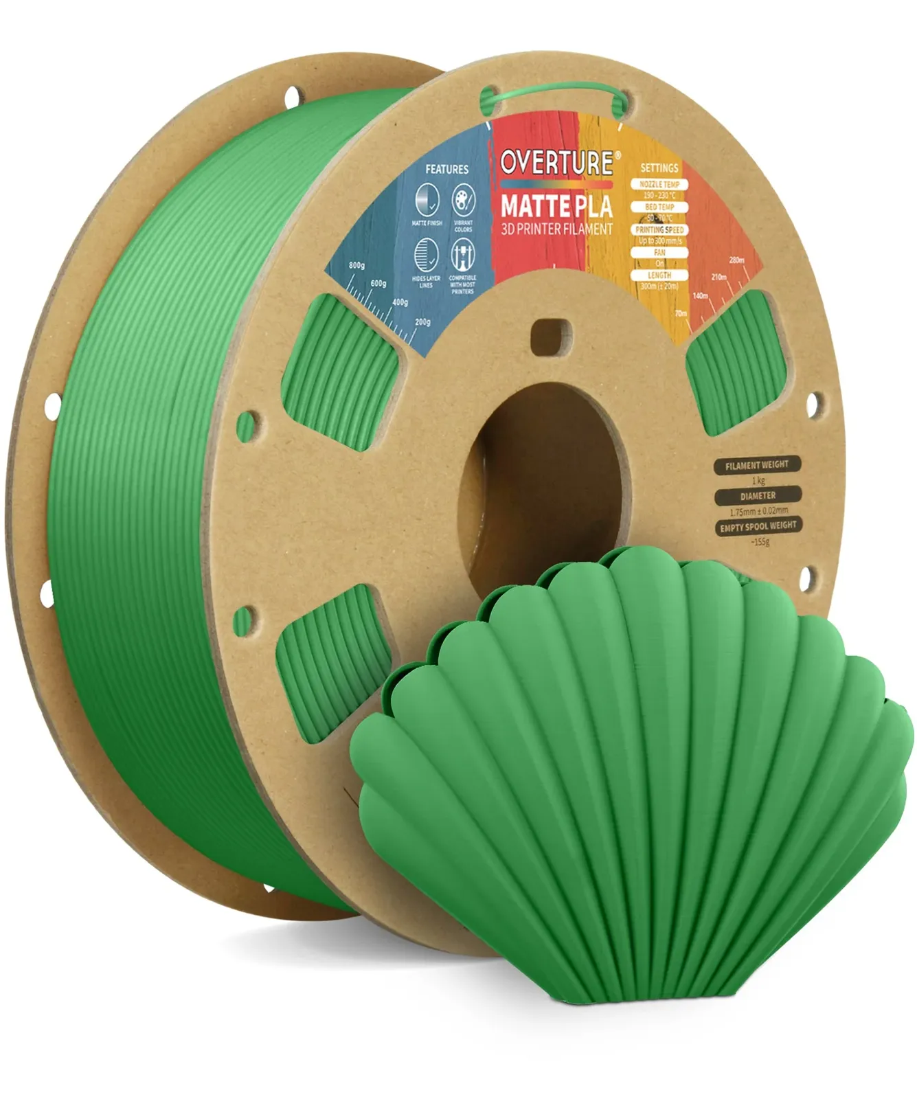 Overture PLA Matte Green - Photo by Overture