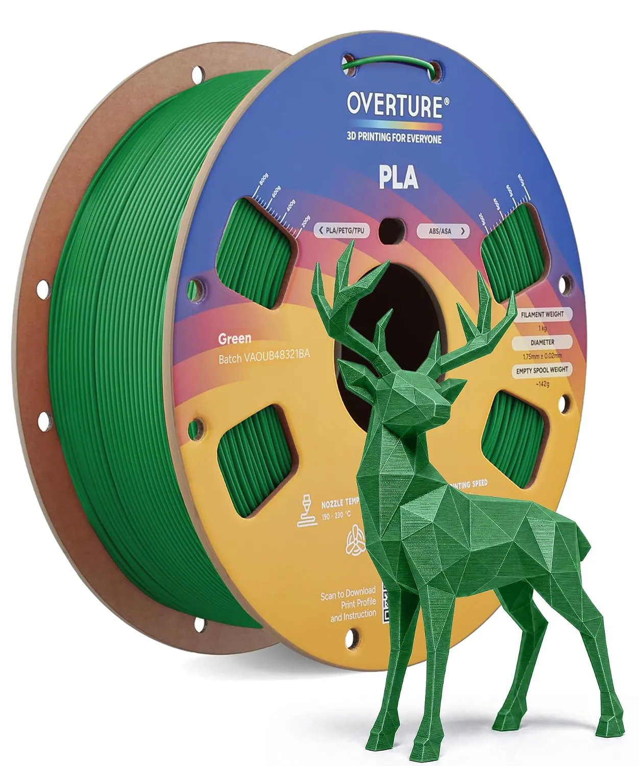 Overture PLA Standard Green - Photo by Overture