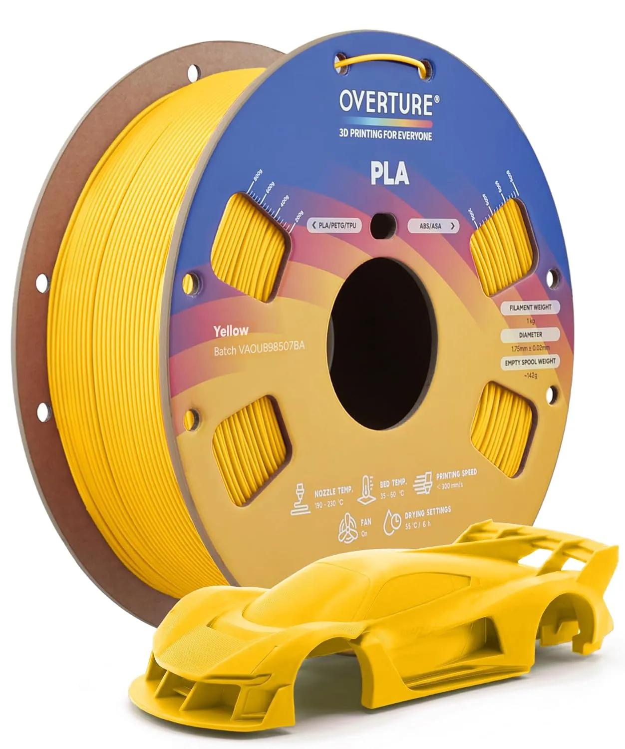 Overture PLA Standard Yellow - Photo by Overture