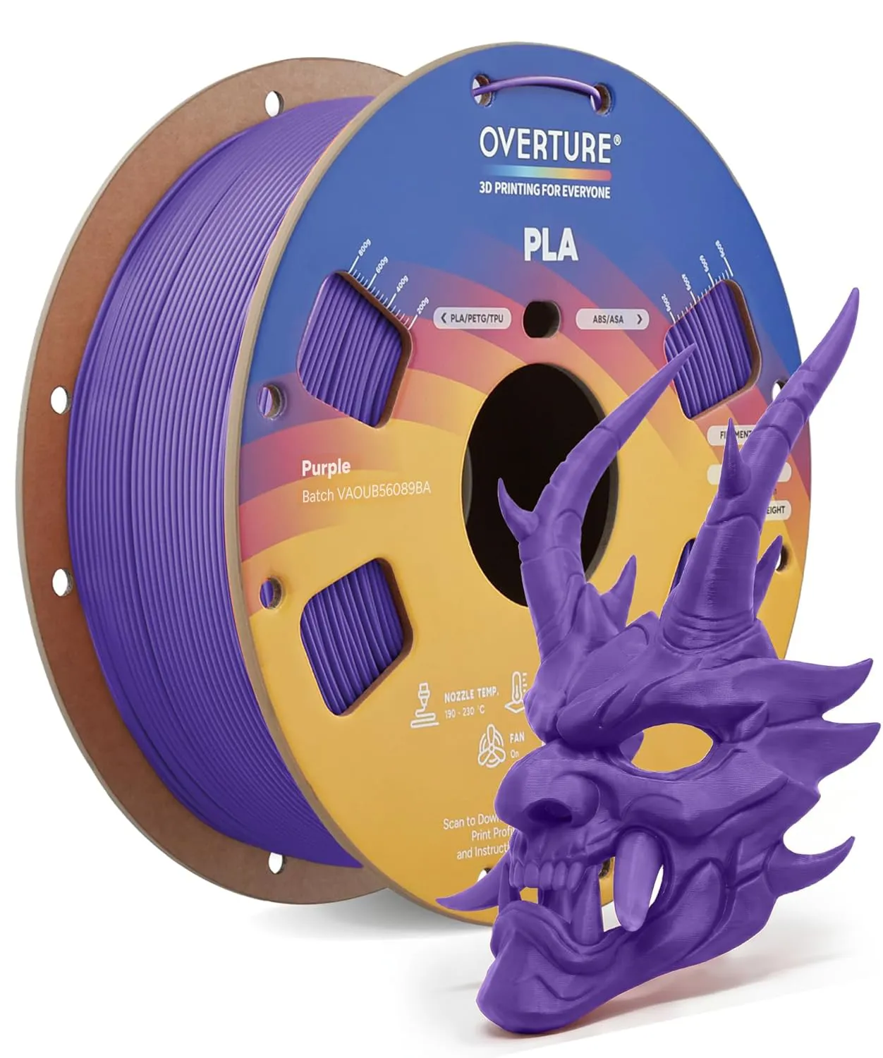 Overture PLA Standard Purple - Photo by Overture
